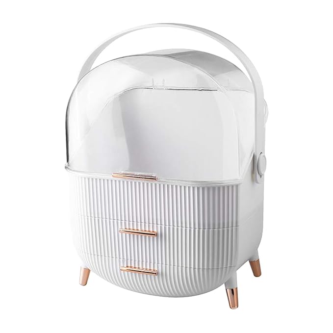 Portable Travel Makeup Organizer Case (White)