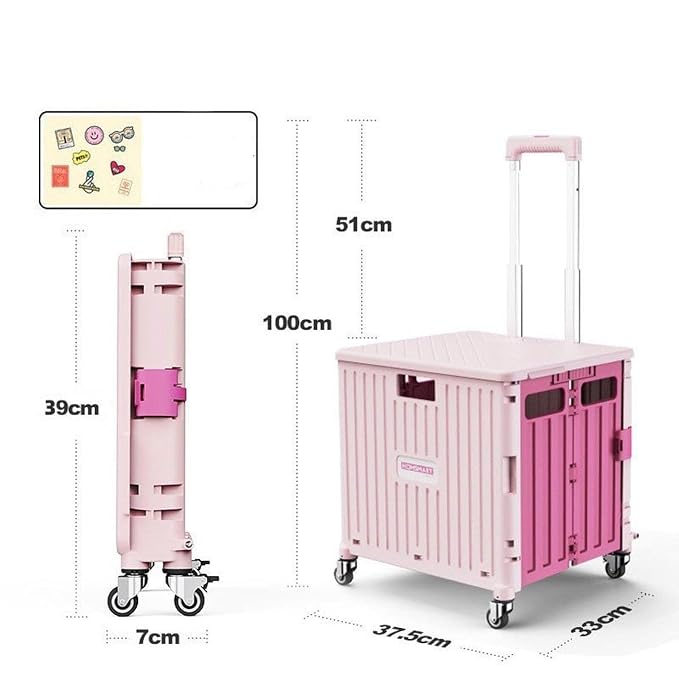 Folding Shopping Cart, 45L Capacity